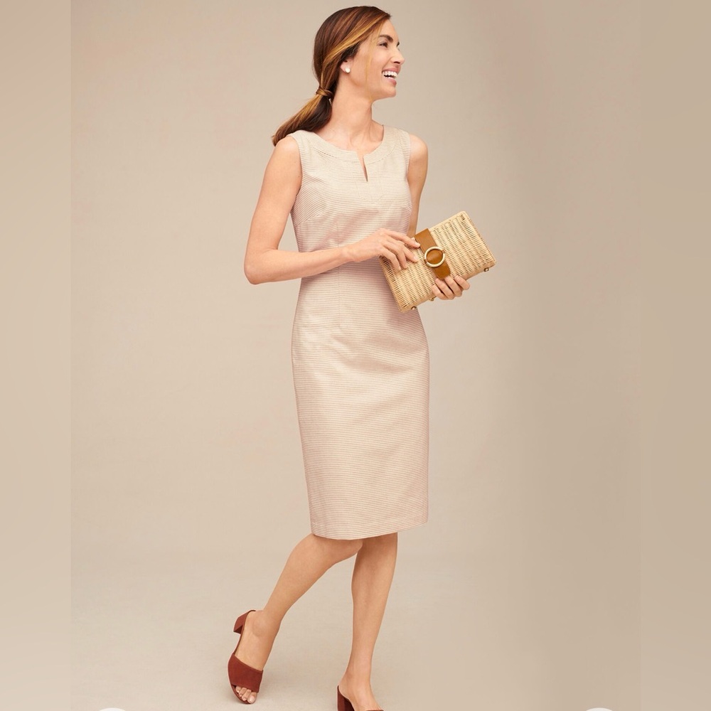 Talbots BISCAY FRESH STRIPE SHEATH DRESS SZ10P - Picture 2 of 7